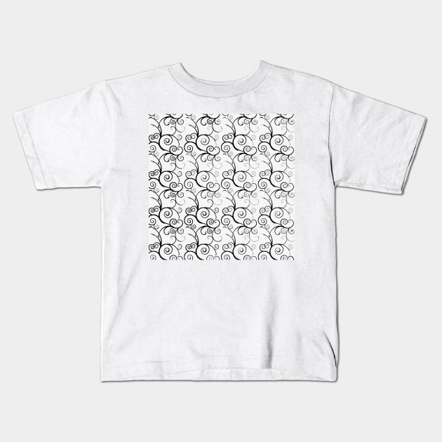 TRELLIS AND VINES BLACK AND WHITE Kids T-Shirt by Overthetopsm